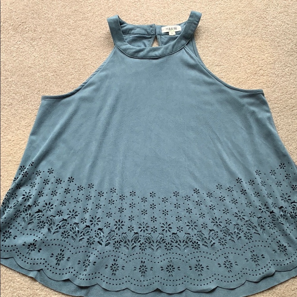 Velvet, halter tank with beautiful detail!